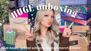 HUGE cosy book unboxing haul!!️ fairyloot, amazon, bookish merch, special editions & more!