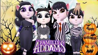  My Talking Angela Vs Wednesday Addams Family  Halloween Party Update  Cosplay/Makeover #fyp