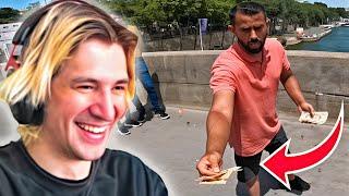xQc Reacts to Paris Scammers Getting SCAMMED with Monopoly Money!