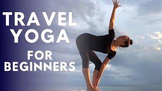 10 Minute Travel Yoga for Beginners | Standing Yoga Poses Only | No Mat Necessary!