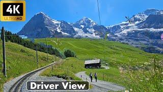 Eine Traumhafte Zugfahrt mit der Schweizer Bergbahn von Lauterbrunnen bis Kleine Scheidegg | 4K UHD