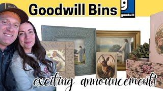 Goodwill Bins Thrift with Me Home Decor and an Exciting Announcement!