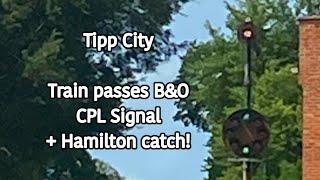 Tipp City (Tippecanoe), Ohio - Train Passes Old B&O Color Position Light Signal