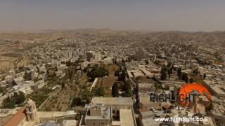 DB4K 021 - Stock footage store: High altitude 4K aerial view of the Church of Nativity and Bethlehem