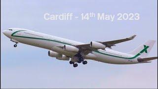 Plane Spotting at Cardiff (featuring A340 9H-BIG)