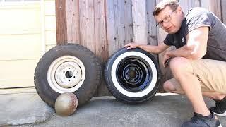 Trailer Wheels, Tires, and Baby Moon Hubcaps for the 1968 Corsair