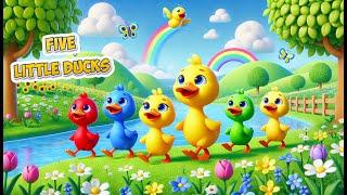 Five Little Ducks | Kids Songs |JUNGLE  BOW | Nursery Rhymes & Kids Songs