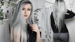 Gray-Silver with dark roots Hair Tutorial | VpFashion.com