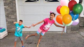 Heidi and Zidane Flying Color Balloons Story