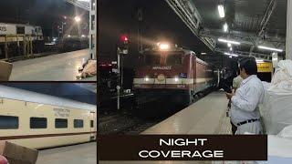 Night coverage of various trains | At Surat | LHB coaches | ICF Coaches | Track Sound |