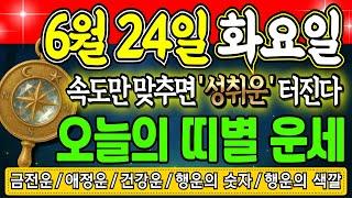 [오늘의 운세] 2025년 6월 24일 (화) — 오늘 대운 흐르는 띠는? 돈복·애정운·행운색까지 총정리!