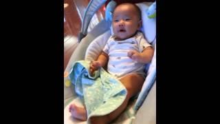 Baby Amelia watching nursery rhyme