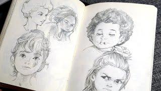 【柯小逸】摸鱼 看照片画大头 人物速写练习3。Portrait sketching exercises