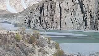 Tourists crossing Hussaini suspension bridge | Oxus Inn Hunza | Hunza River