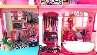 Barbie DreamHouse Evening Routine! Friend comes over!