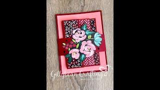 Accordion Fancy Fold card featuring Stampin' Up!'s Flower & Field Saleabration DSP