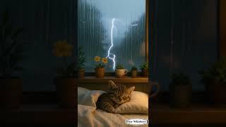 Rainy-Day Catnap ️ Tiny Tabby Snoozes to Storm Beats | Cozy Kitten #shorts
