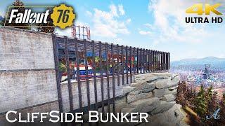 Fallout 76 - Cliff-side Modern Bunker House CAMP w/ tutorial in 4K