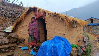 Most Peaceful And Relaxing Natural Mountain Village Life | Nepal | beautiful Rainy Day in village |