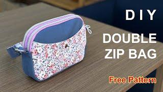 (ASMR) DIY Double Zipper Bag - Free Pattern and Tutorial by Miko Craft