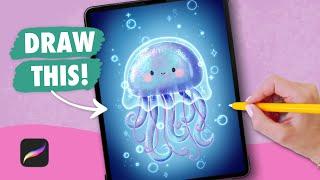 Draw With Me - Jellyfish | Procreate Digital Art Drawing Tutorial for Beginners