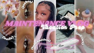 VACATION MAINTENANCE VLOG | (nail appointment, lashes, skincare, hair app,+ more) | ThatGirlHANNAH