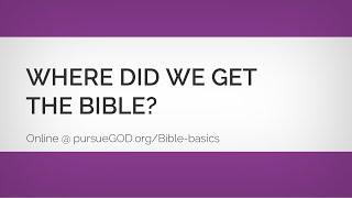 Bible Basics #1