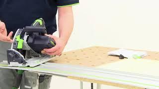 Первая настройка погружной пилы Festool TS55 R (субтитры на русском)