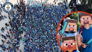 People dressed as Steve for epic Minecraft record | Guinness World Records