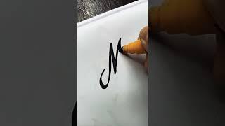 How to write M in Freehand Calligraphy writing#shorts#calligraphy #sureshsuryawanshi#cursivewriting