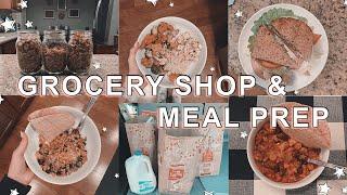 GROCERY SHOP AND MEAL PREP WITH ME AS A COLLEGE STUDENT