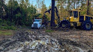 Muddy Roads, Log Trucks Bogged Down, Starting New Tract, Playing With Fire & 718E Ride