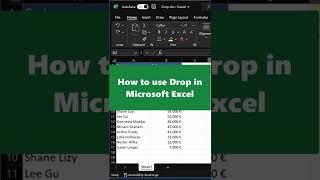 How to use Drop in Microsoft Excel #shorts