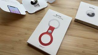 Unboxing  AirTag Leather Key Ring (PRODUCT) Red