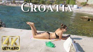 Beach Walk 4K Croatia, Split | Walking along Bacvice Beach with Olivia