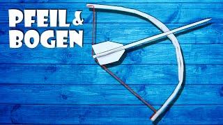 Pfeil und Bogen basteln Spielzeug Waffe aus Papier - paper bow and arrow DIY toy craft [4K]