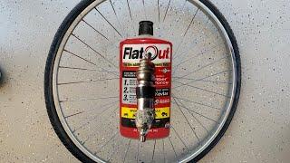 The Problem With FlatOut In Bicycle Tires - It Works Too Great  #flatout #tirerepair