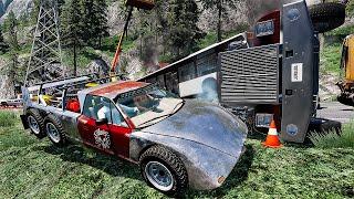 Cars VS  DANGEROUS CLİFF #14 Steep Slopes Mountain Road - Don't Stop - BeamNG Drive