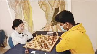 Aditya Golatkar vs Mansurova Mumtozbegim | Sunway Sitges International Chess Tournament 2023