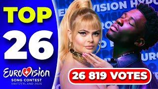 Eurovision 2025 | Top 26 - Voted By 26 819 People