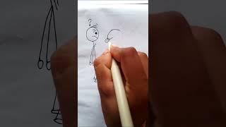 how to draw a angry  fighting stick figure # short video/ youtube # art # draw