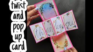 hide and seek card/handmade thankyou card design/twist and pop up card for scrapbook