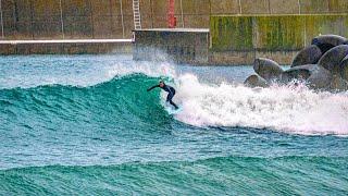 SURFING IN A SNOW BLIZZARD!!