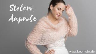 Stolero- bolero - knitted with mohair sleeves - fitting