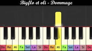 Apprendre "Dommage" de Bigflo et Oli au piano très facile (Pour enfants ou débutants)