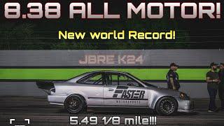 8.38 ALL MOTOR! | WORLD RECORD RESET! | FASTER MOTORSPORTS CIVIC