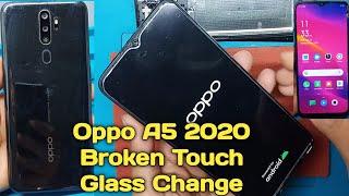 Oppo A5 2020 crack broken touch glass change replacement/how to open OppoA5 2020 back panel