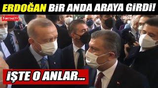 Fahrettin Koca konuşurken Erdoğan araya girdi! İşte o anlar...