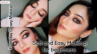 Every day makeup ||  Simple makeup Glow with KAJAL ||مكياج متوهج للمبتدئين #colorsandaroma