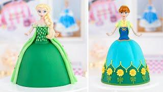 FROZEN CAKES: ELSA & ANNA DOLL CAKE - FROZEN FEVER - Tan Dulce